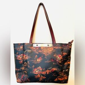 Patricia Nash Travel Tote Silvi Kent Countryside TPU Coated Canvas NWOT Dust bag